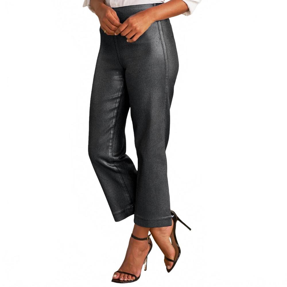 NEW FRANK & EILEEN westport illusion pant in platinum glitter